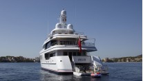The luxury yacht Helix - rear view
